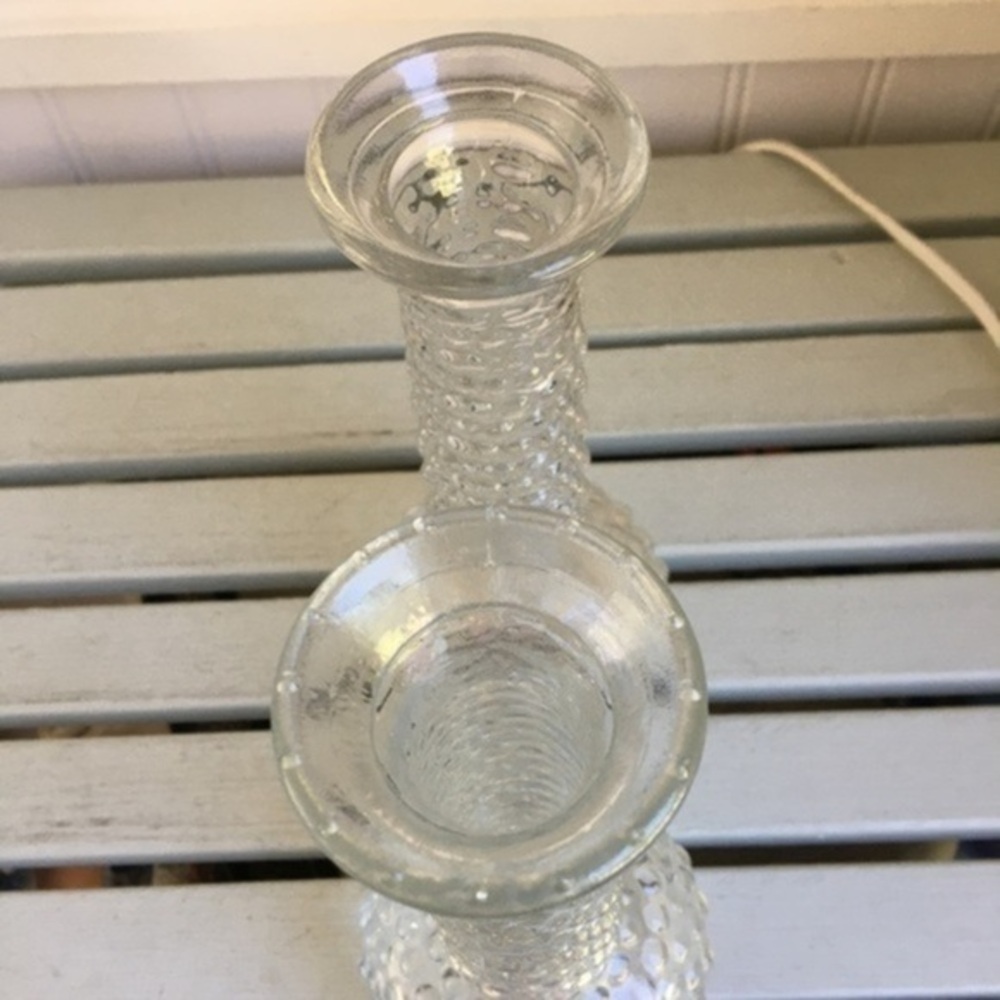 Vintage E.O. Brody Clear Glass Hobnail Vases Set of Two 7.75” H - Picture 5 of 13
